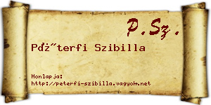 Péterfi Szibilla névjegykártya